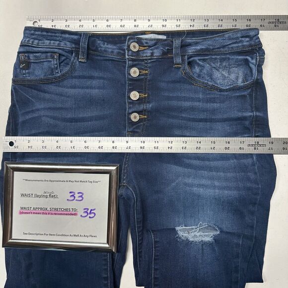 Kancan Jeans Womens 15 31 Kitson High Rise Ankle Skinny Blue Denim Distressed - Picture 7 of 13